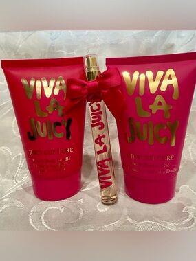 Juicy Couture Viva La Body Lotion, ,, Shower Gel and Spray .No box. New